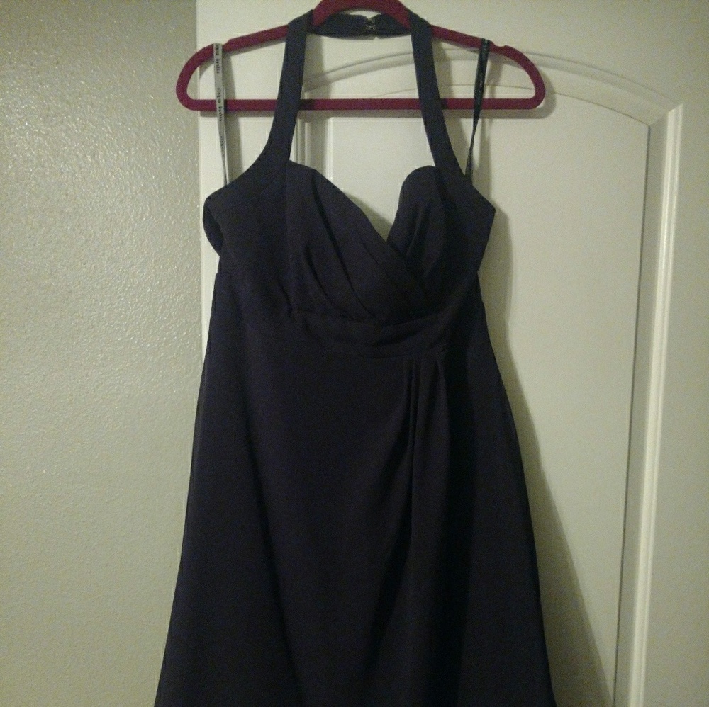 Short halter bridesmaids dress